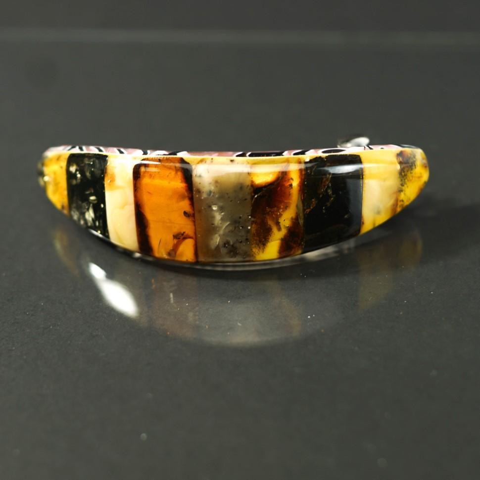 Honey natural Baltic amber hair pin — amber hair accessories combs pins barrettes, handcrafted in Brooklyn USA by KIZIMA