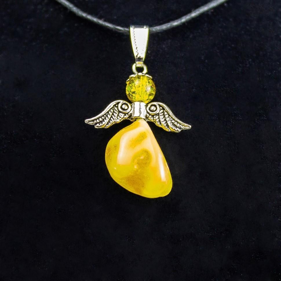 Natural Baltic amber angel pendant — the future of amber, a living tradition, handcrafted in Brooklyn USA by KIZIMA