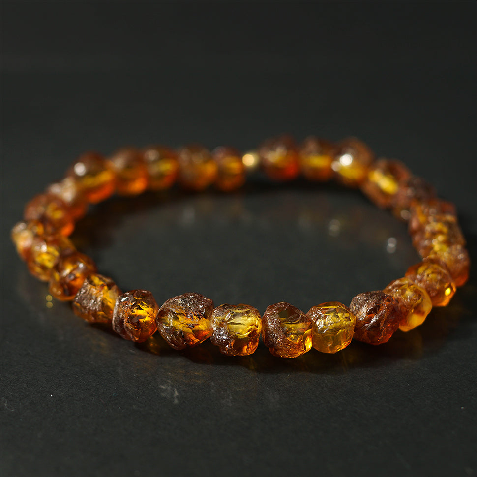 Raw natural Baltic amber bracelet — amber and wellness, the warmth of stone, handcrafted in Brooklyn USA by KIZIMA