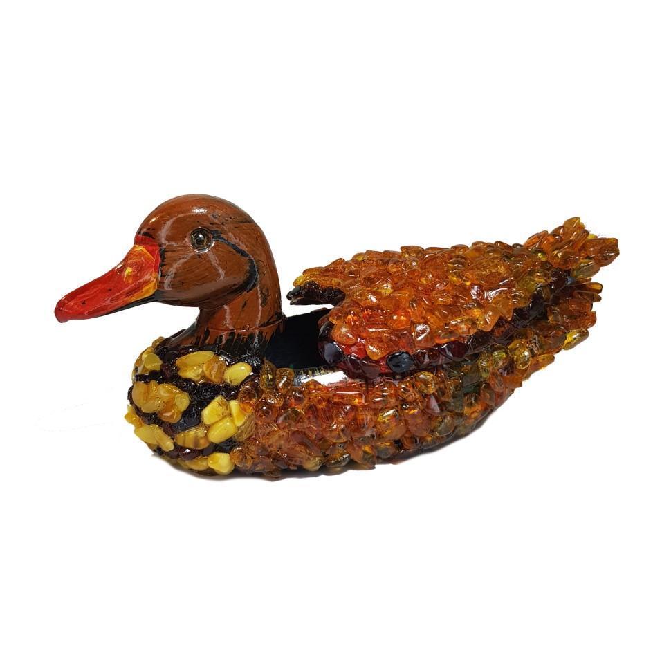 Duck natural Baltic amber keepsake box — amber family heirlooms passed through generations, handcrafted in Brooklyn USA by KIZIMA