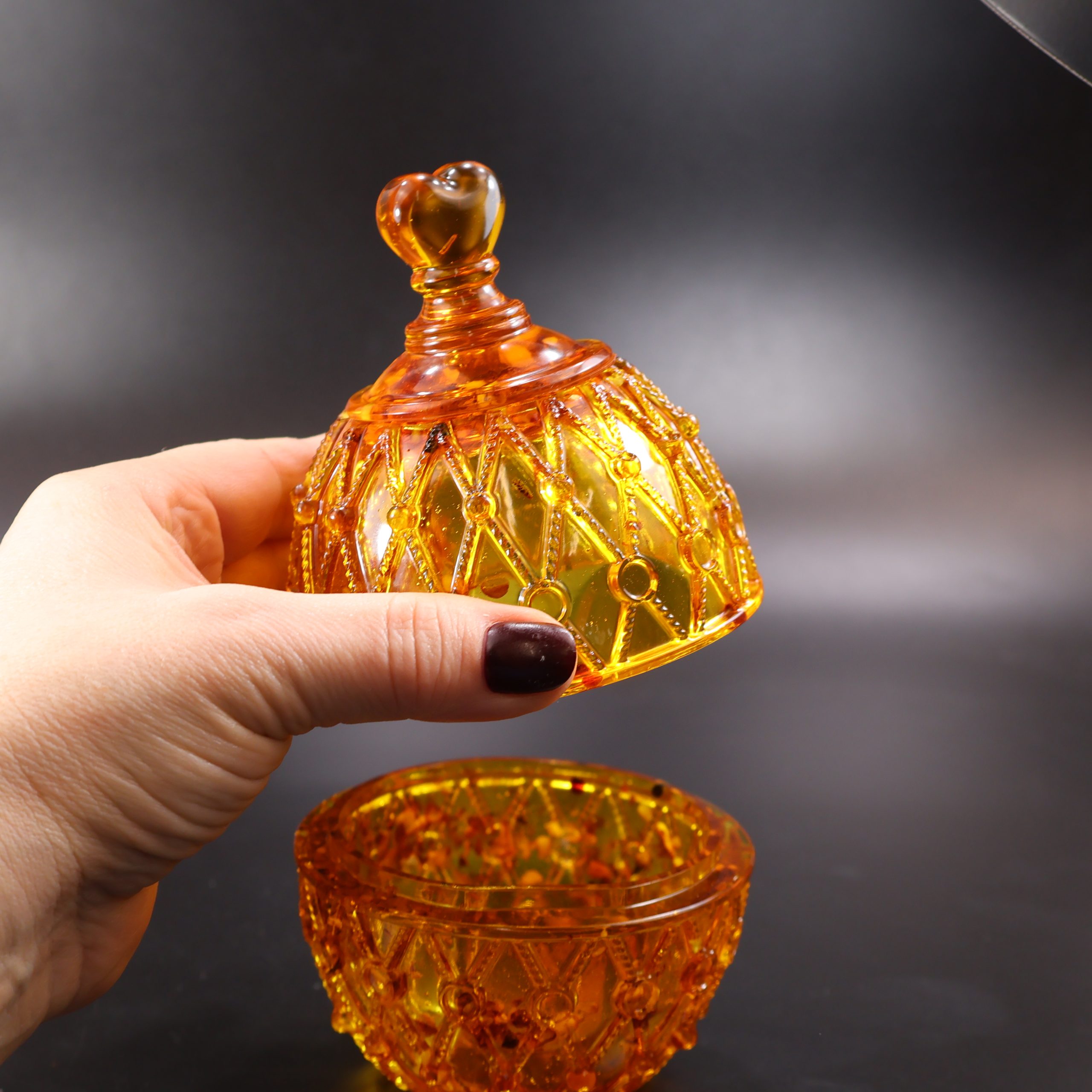 Baltic amber Easter egg jewelry box, handmade by KIZIMA New York