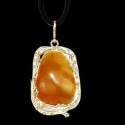 USA Handmade Vintage Pendant Natural Baltic Amber KIZIMA