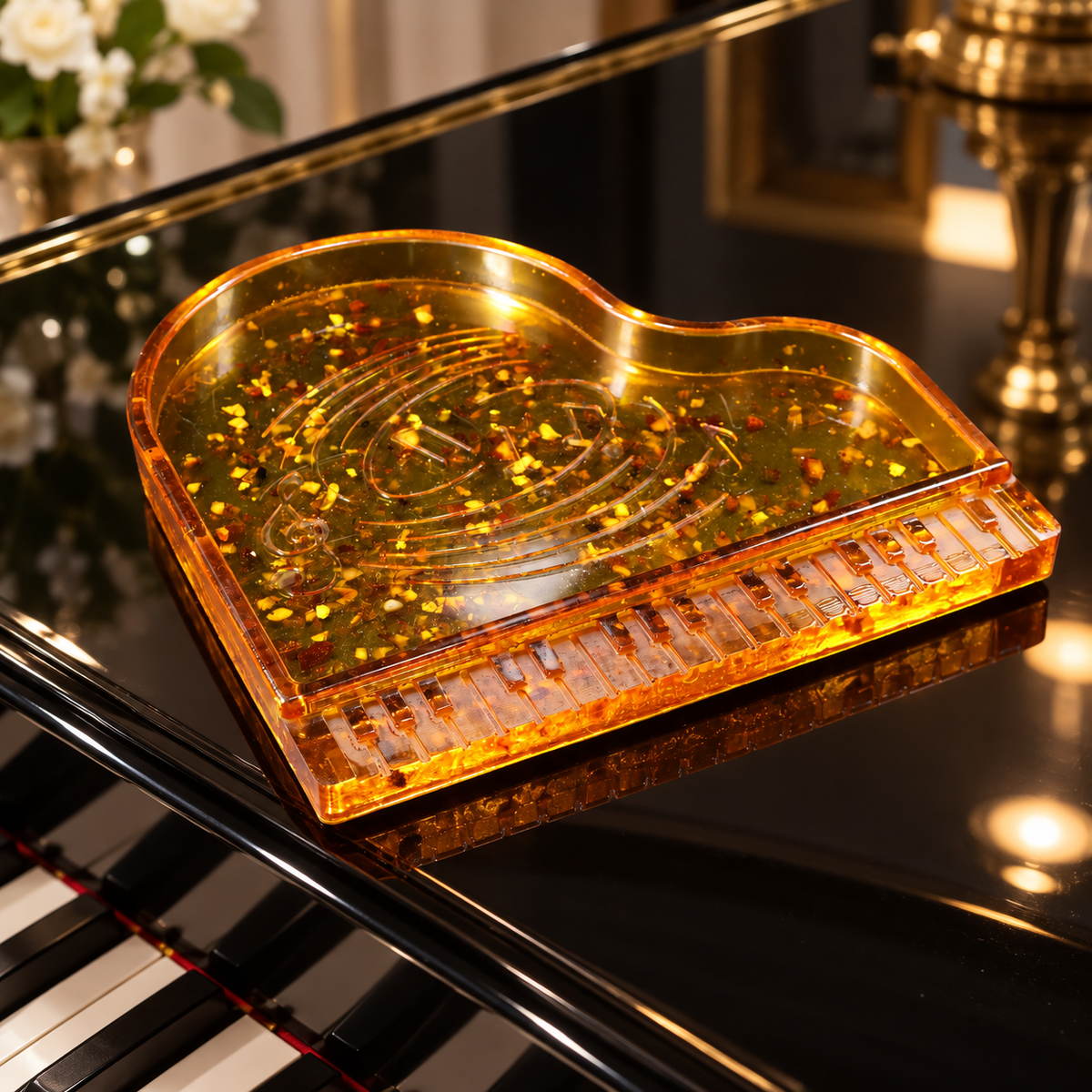 Grand Piano Baltic Amber Jewelry Box — Made in USA | KIZIMA®