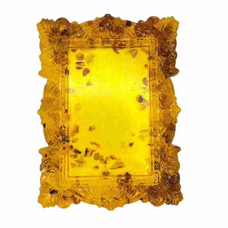 Cadre Photo ou Cadre d'Image Ambre avec Ornement, Fabricant artisanal de Style Baroque, Cadeau de cadre décoratif élégant pour la Fête des Pères KIZIMA Brooklyn USA