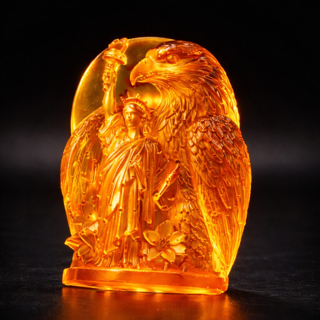 États-Unis 250e Statue d'ambre : Aigle et Liberté