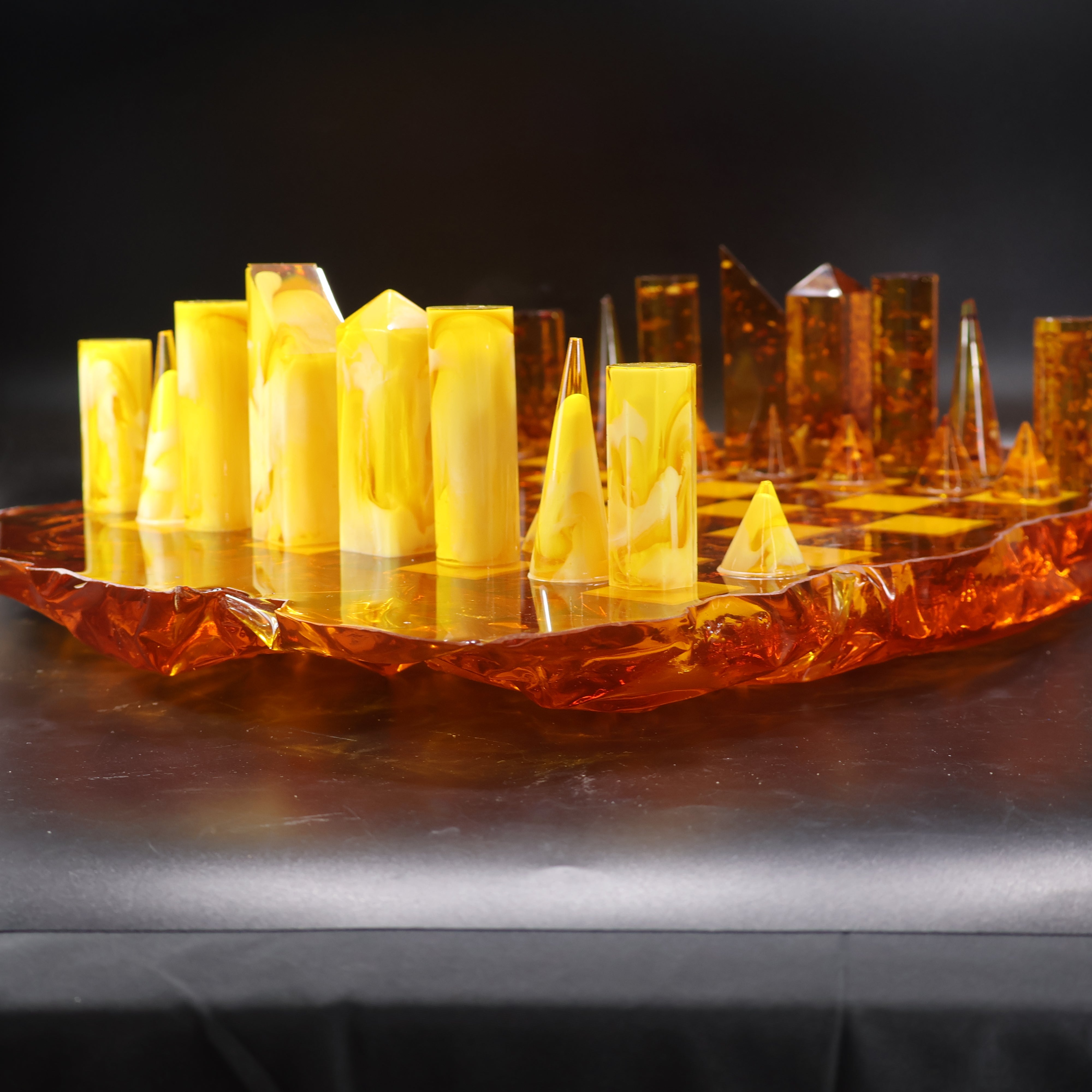 Manhattan Skyline — Baltic Amber Chess Set | Handmade in New York by KIZIMA®