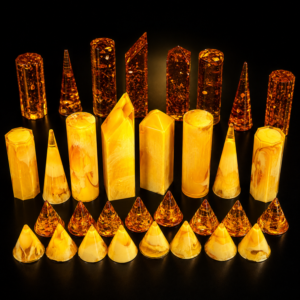 Manhattan Skyline — Baltic Amber Chess Set | Handmade in New York by KIZIMA®