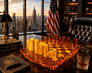 Manhattan Skyline — Baltic Amber Chess Set | Handmade in New York by KIZIMA®