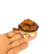 Handmade Movable Turtle Figurine with Baltic Amber by KIZIMA