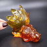Goldfish Baltic amber figurine by KIZIMA® — genuine amber decor, handmade in USA, detail view