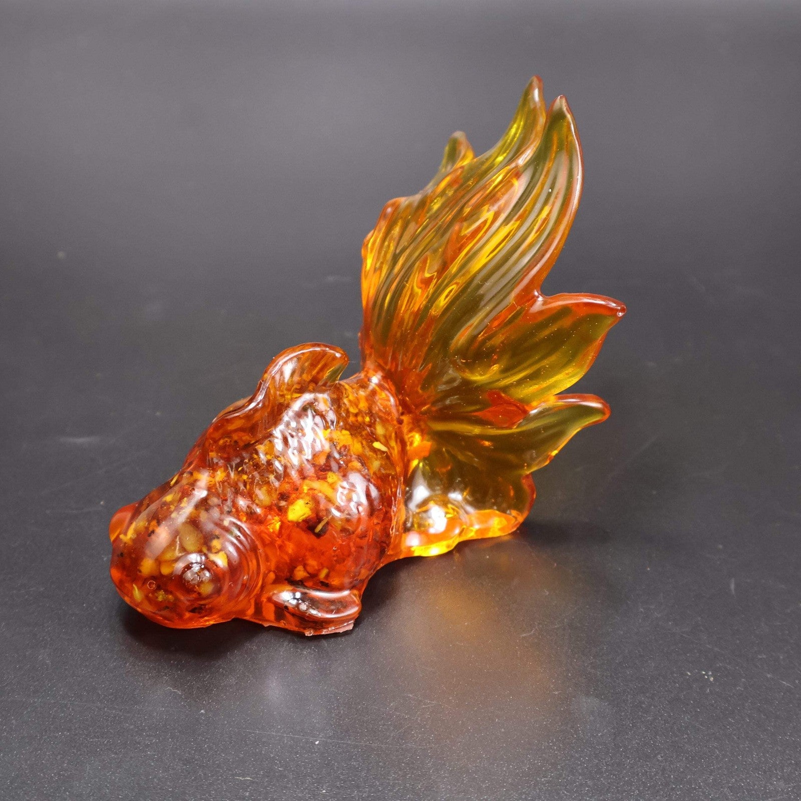 Made in USA Handmade  Amber Goldfish Fish