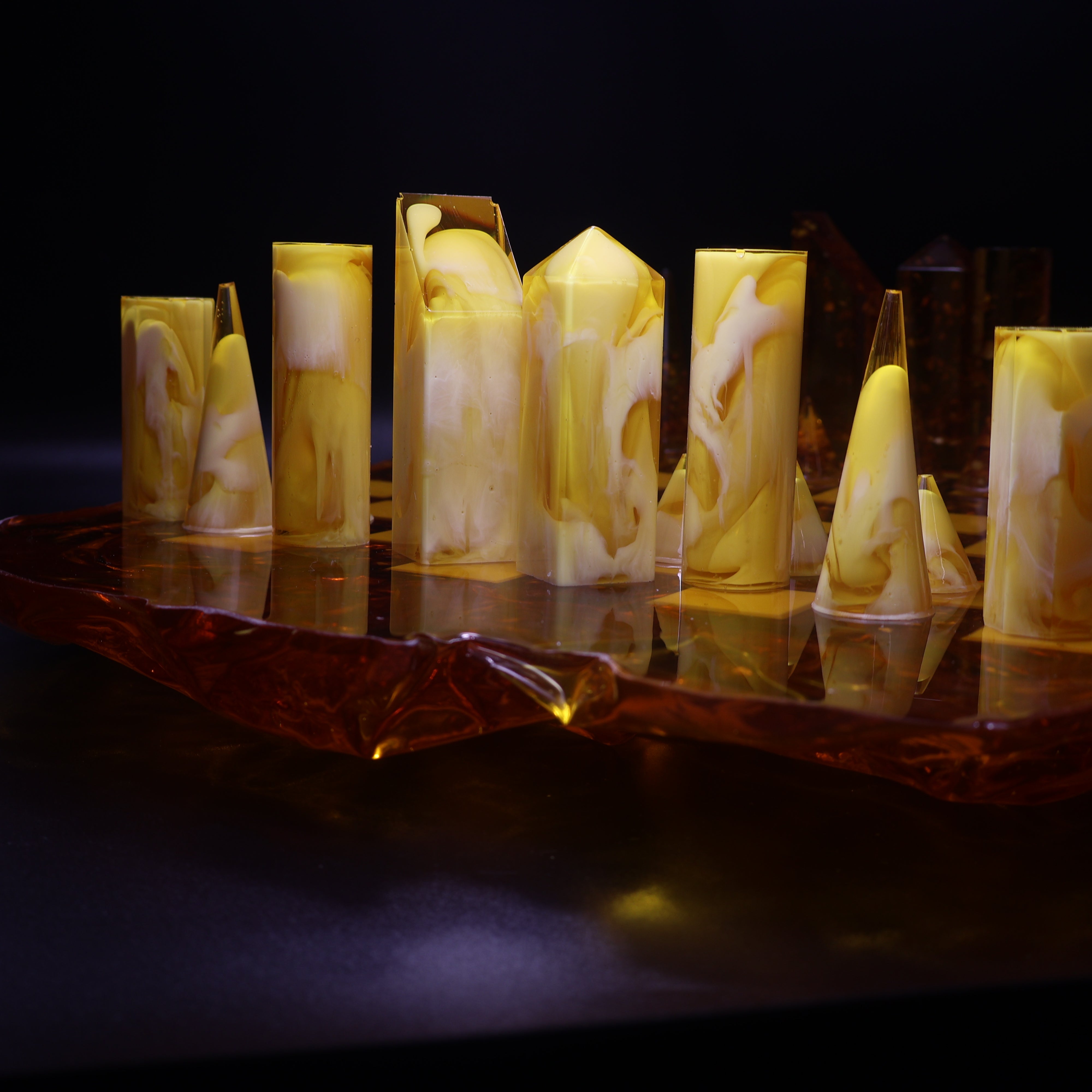 Manhattan Skyline — Baltic Amber Chess Set | Handmade in New York by KIZIMA®