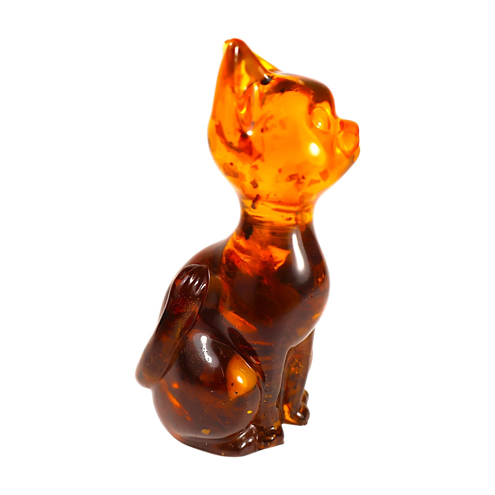 Made in USA — Real Baltic Amber Cat Figurine — Handmade Home Decor — Christmas Gift — Collectible Souvenir — KIZIMA