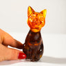 Baltic amber cat figurine, Christmas gift, handmade by KIZIMA New York