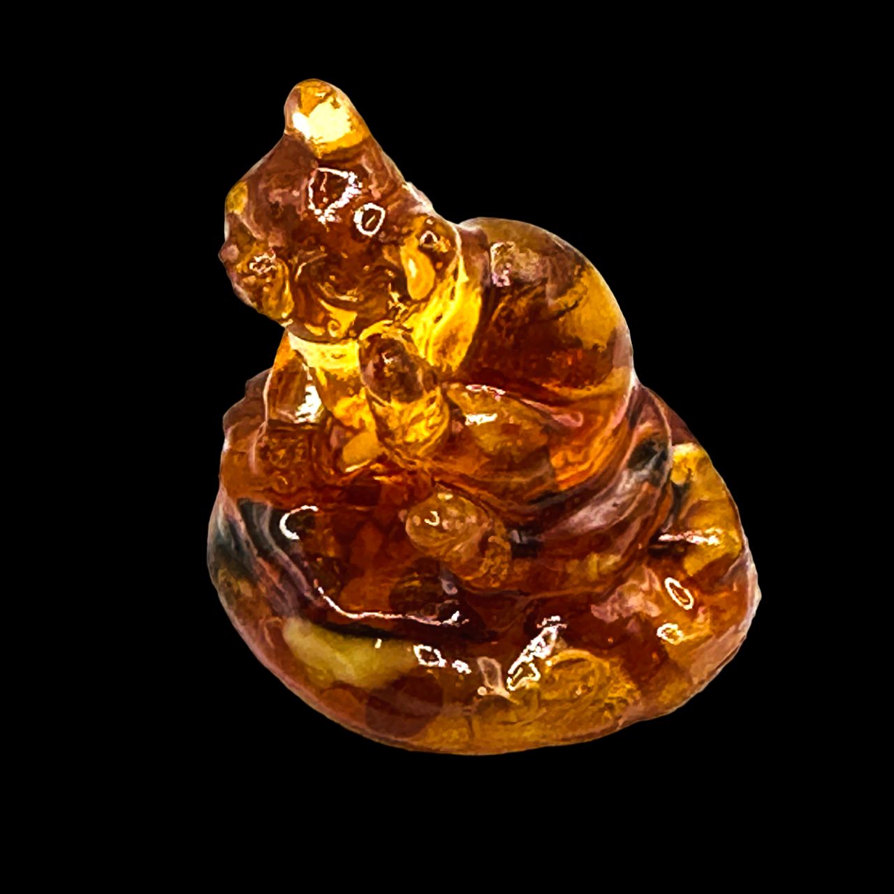 USA Handmade KIZIMA Amber Cat Figurine Baltic amber Cat original Cat souvenir - perfect Gift Home Decor