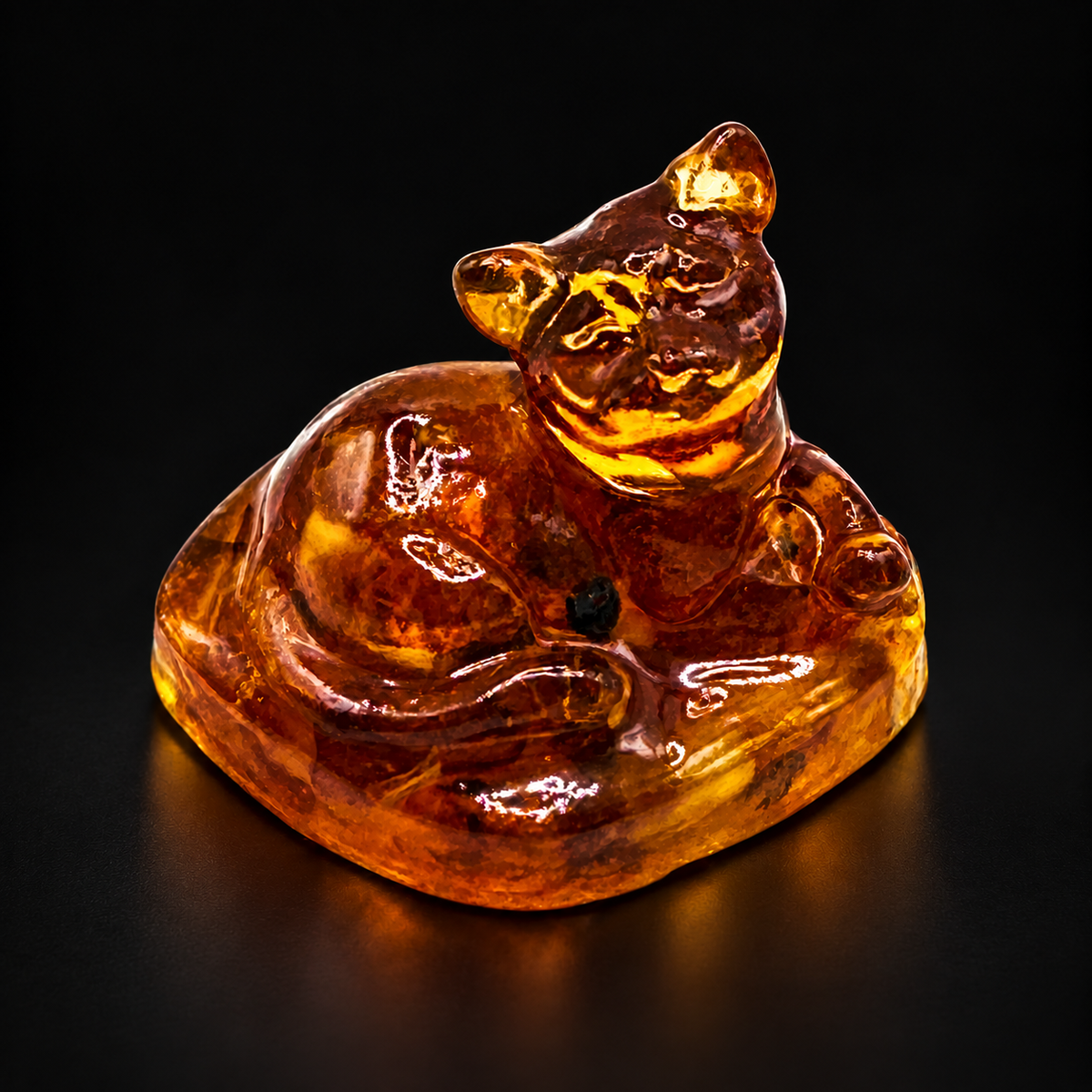 KIZIMA cat figurine on a black studio background