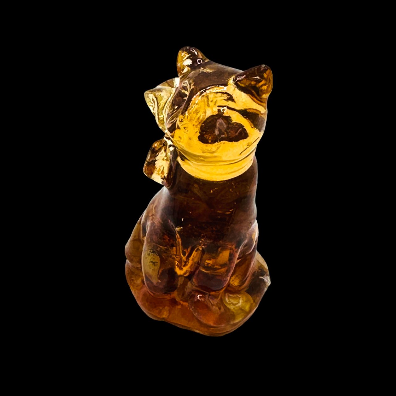 USA Handmade Amber Cat Figurine Statue Souvenir Gift Unique Amber Gift Home Decor KIZIMA