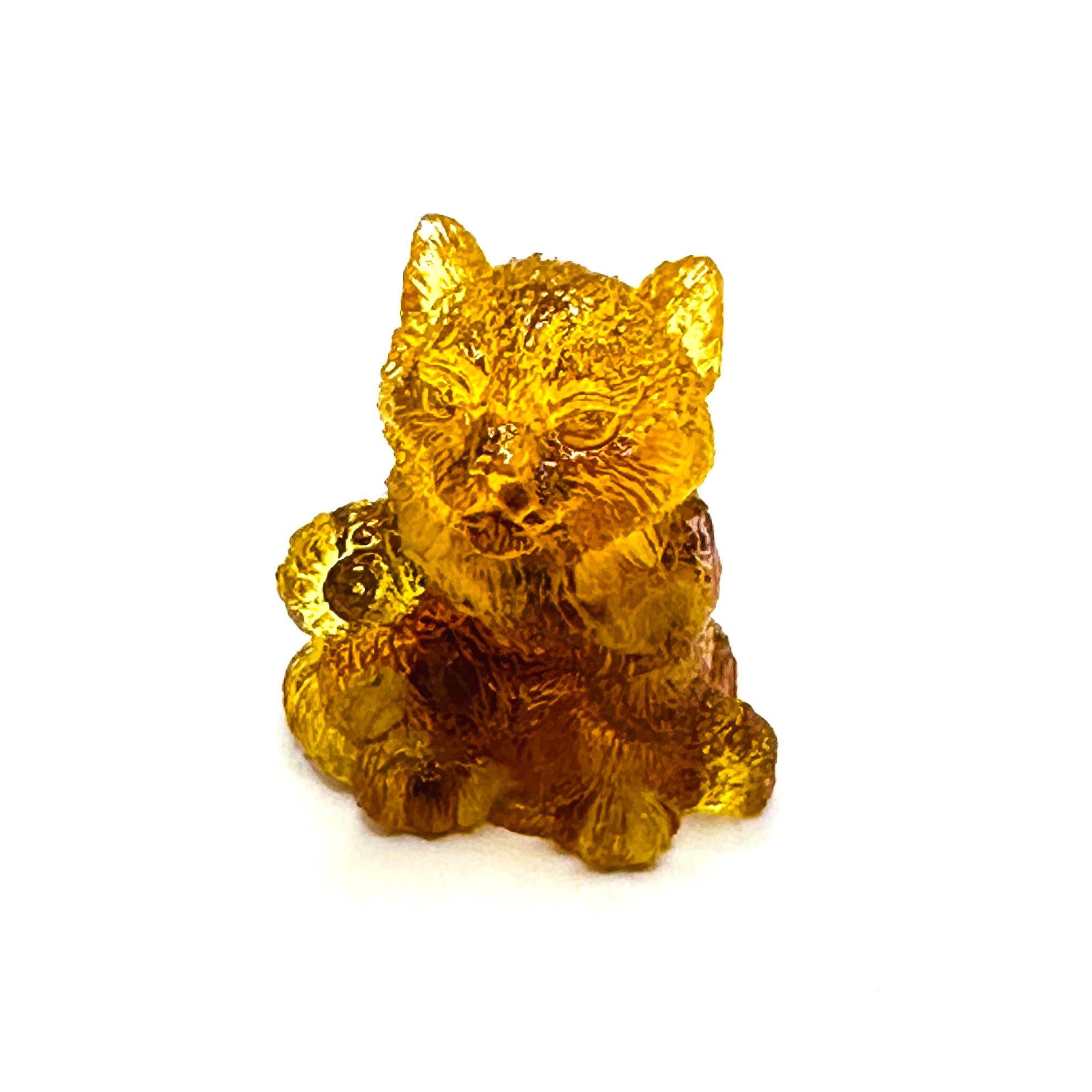 USA Handmade Amber Cat Figurine Statue Souvenir Gift Unique Amber Gift Home Decor KIZIMA