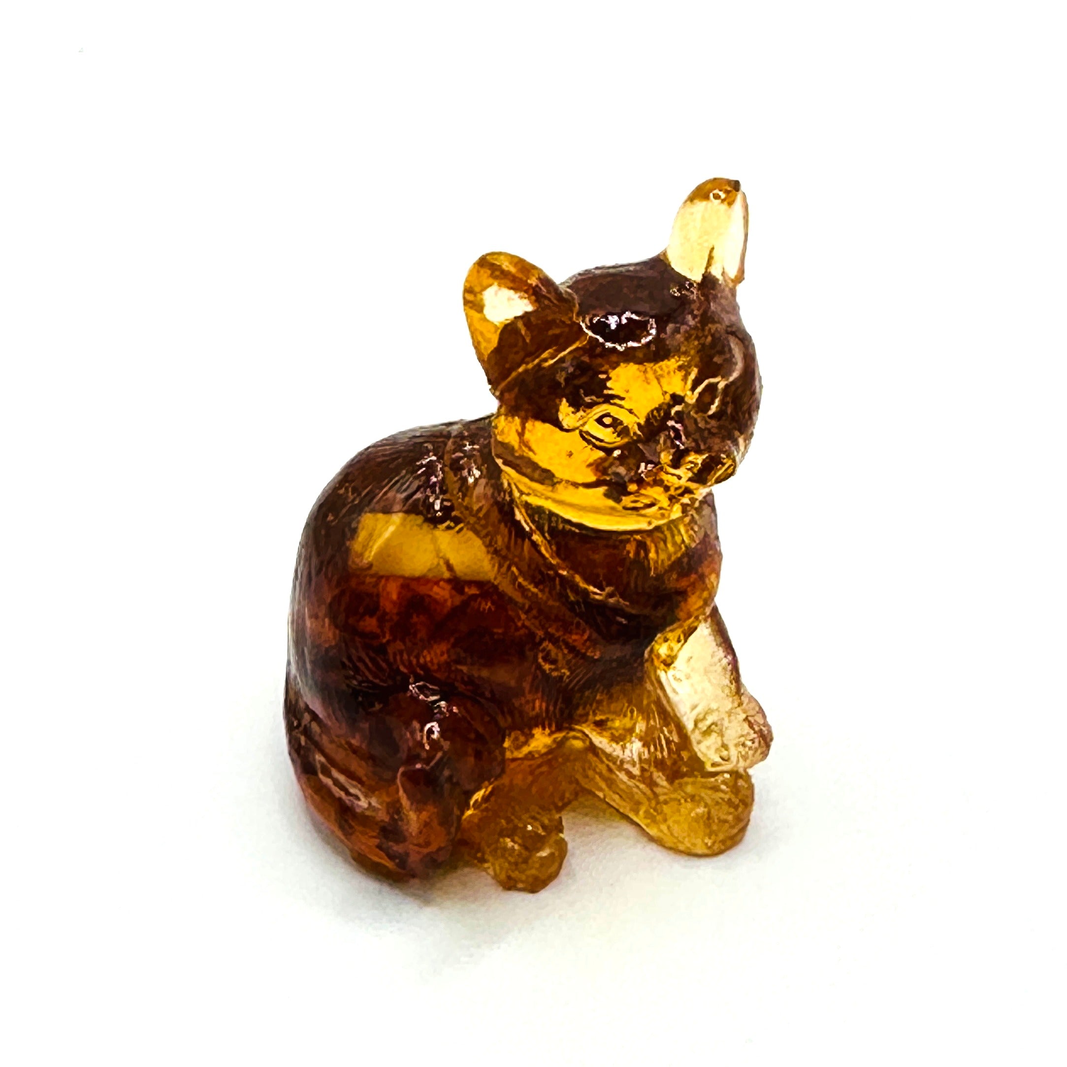 USA Amber CAT Figurine Souvenir Baltic Amber Cat Statue Cat Sculpture Gift Home Decor Handmade KIZIMA