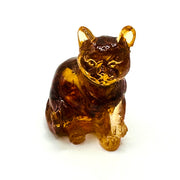 USA Amber CAT Figurine Souvenir Baltic Amber Cat Statue Cat Sculpture Gift Home Decor Handmade KIZIMA