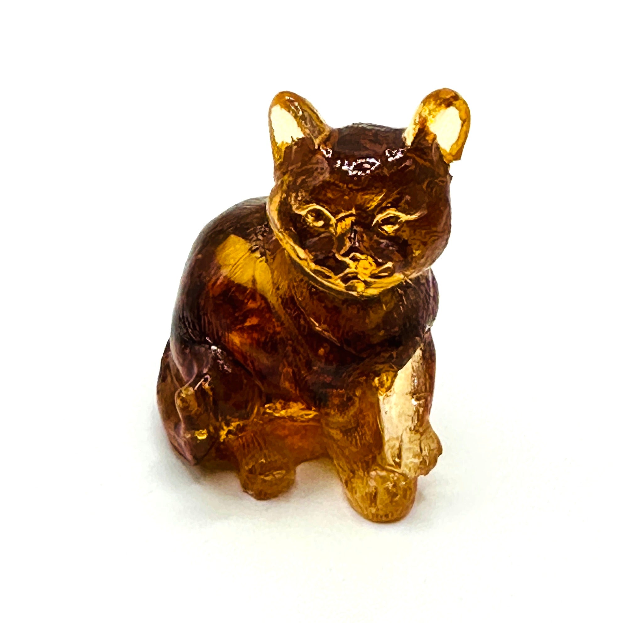 USA Amber CAT Figurine Souvenir Baltic Amber Cat Statue Cat Sculpture Gift Home Decor Handmade KIZIMA