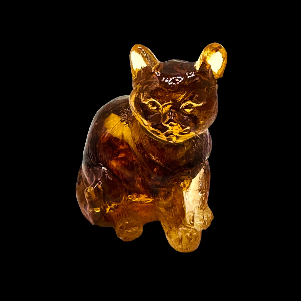 USA Amber CAT Figurine Souvenir Baltic Amber Cat Statue Cat Sculpture Gift Home Decor Handmade KIZIMA