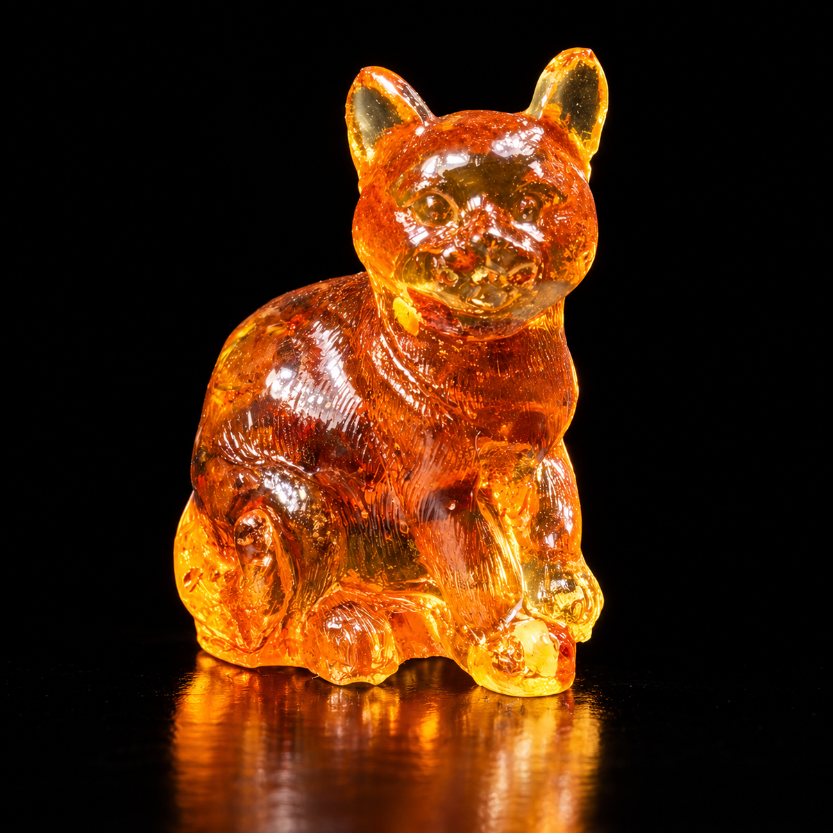KIZIMA cat figurine on a black studio background, matching the current product reference
