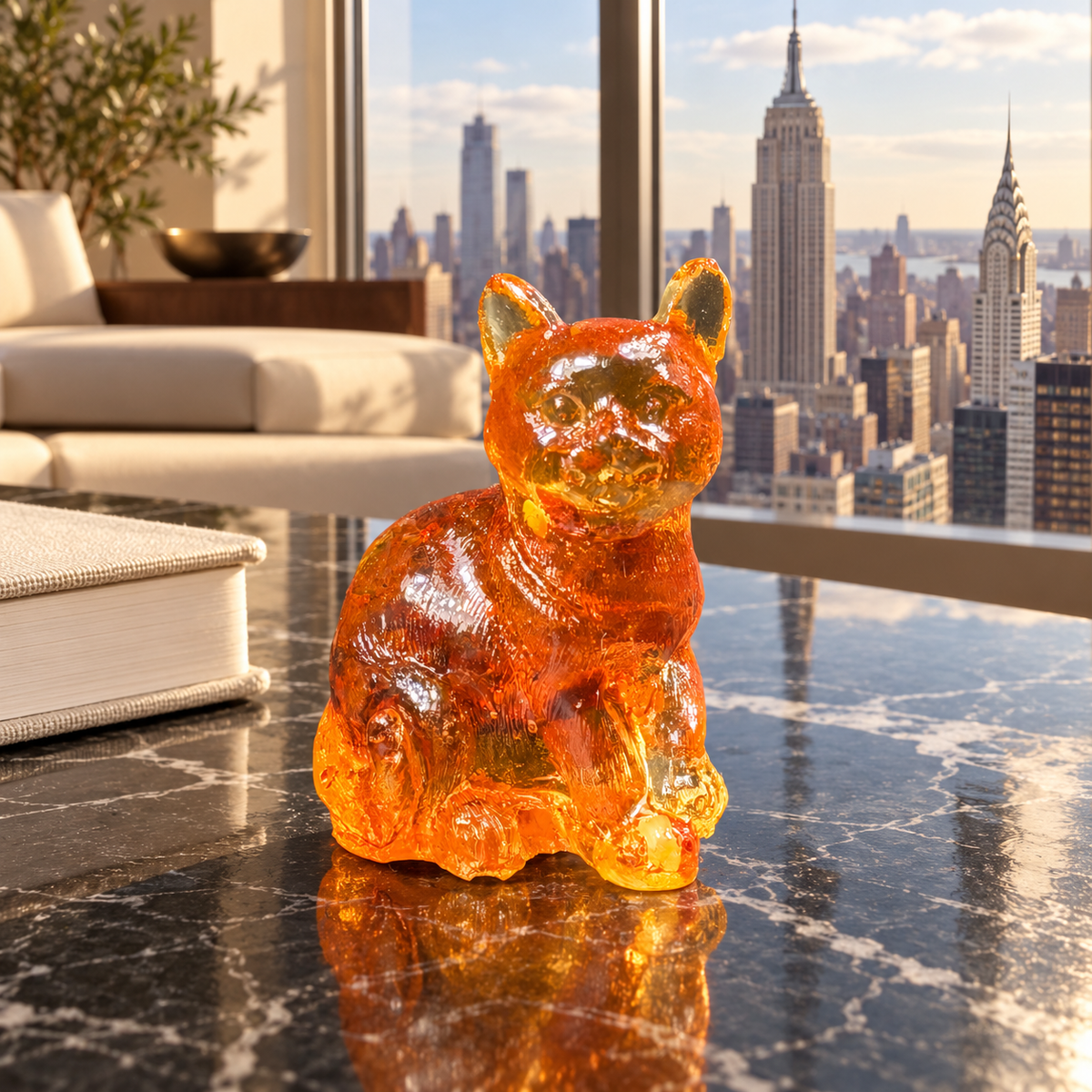 KIZIMA amber cat in a New York interior