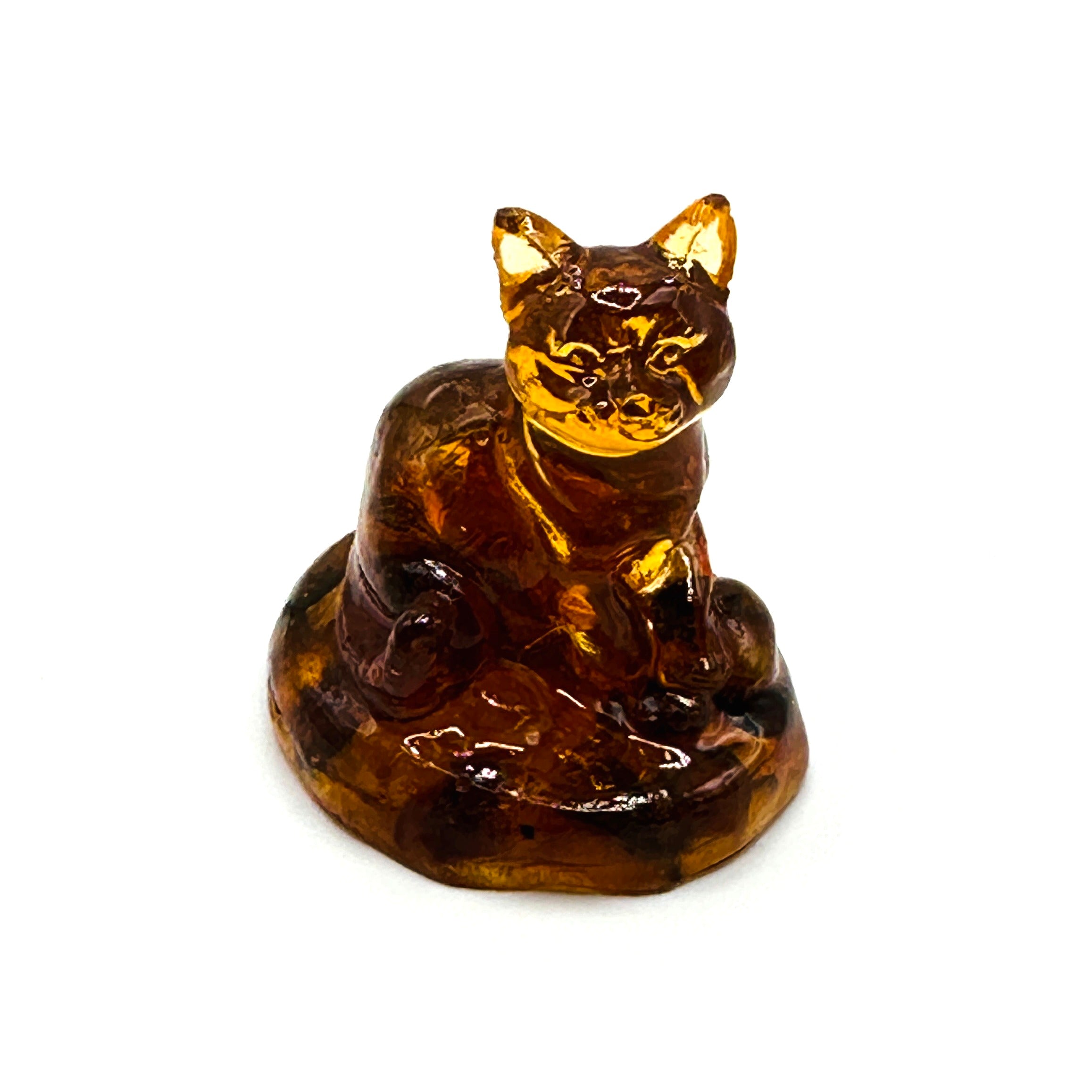 USA Amber CAT Statue Souvenir Baltic Amber Cat Figurine Cat Sculpture Gift Home Decor Handmade KIZIMA