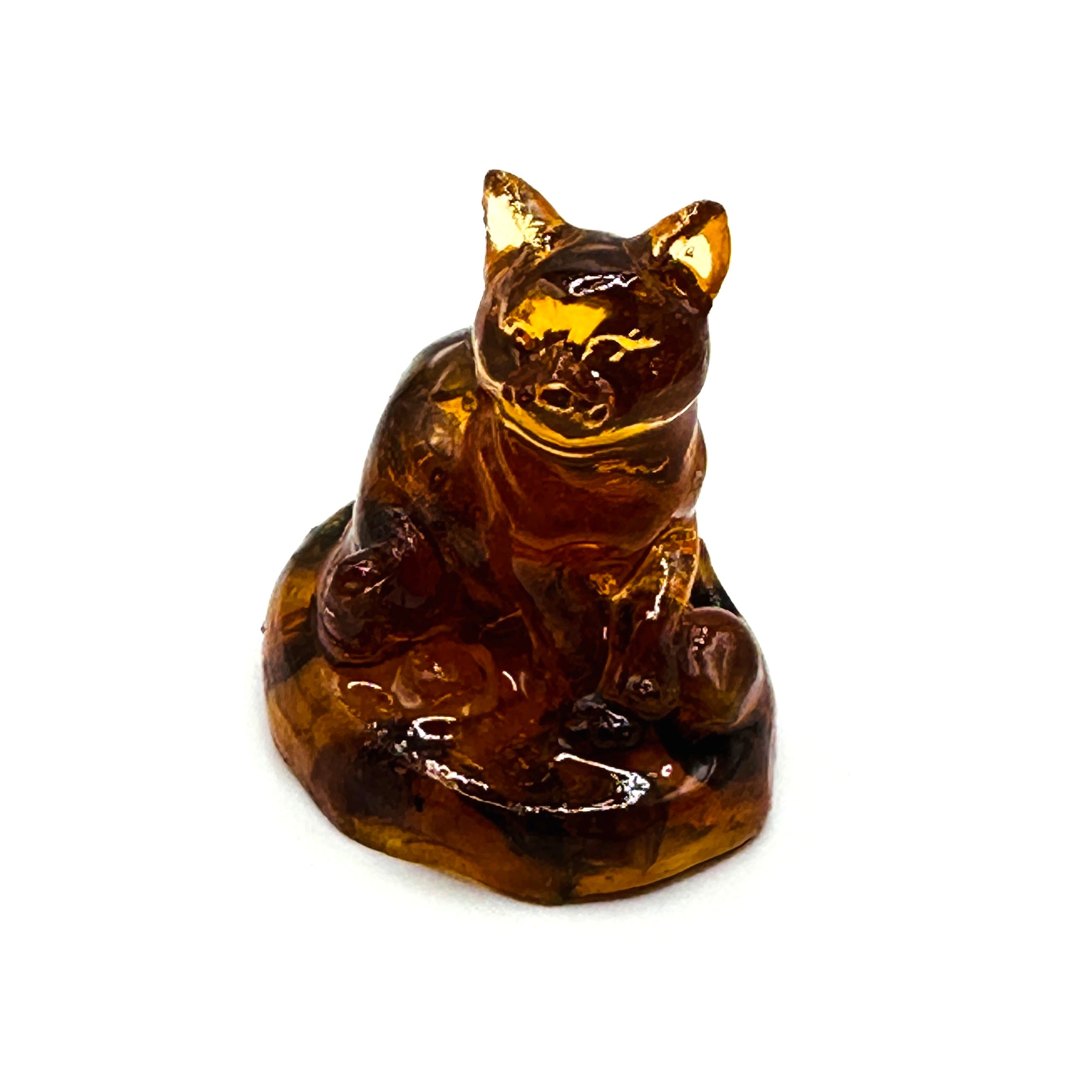 USA Amber CAT Statue Souvenir Baltic Amber Cat Figurine Cat Sculpture Gift Home Decor Handmade KIZIMA