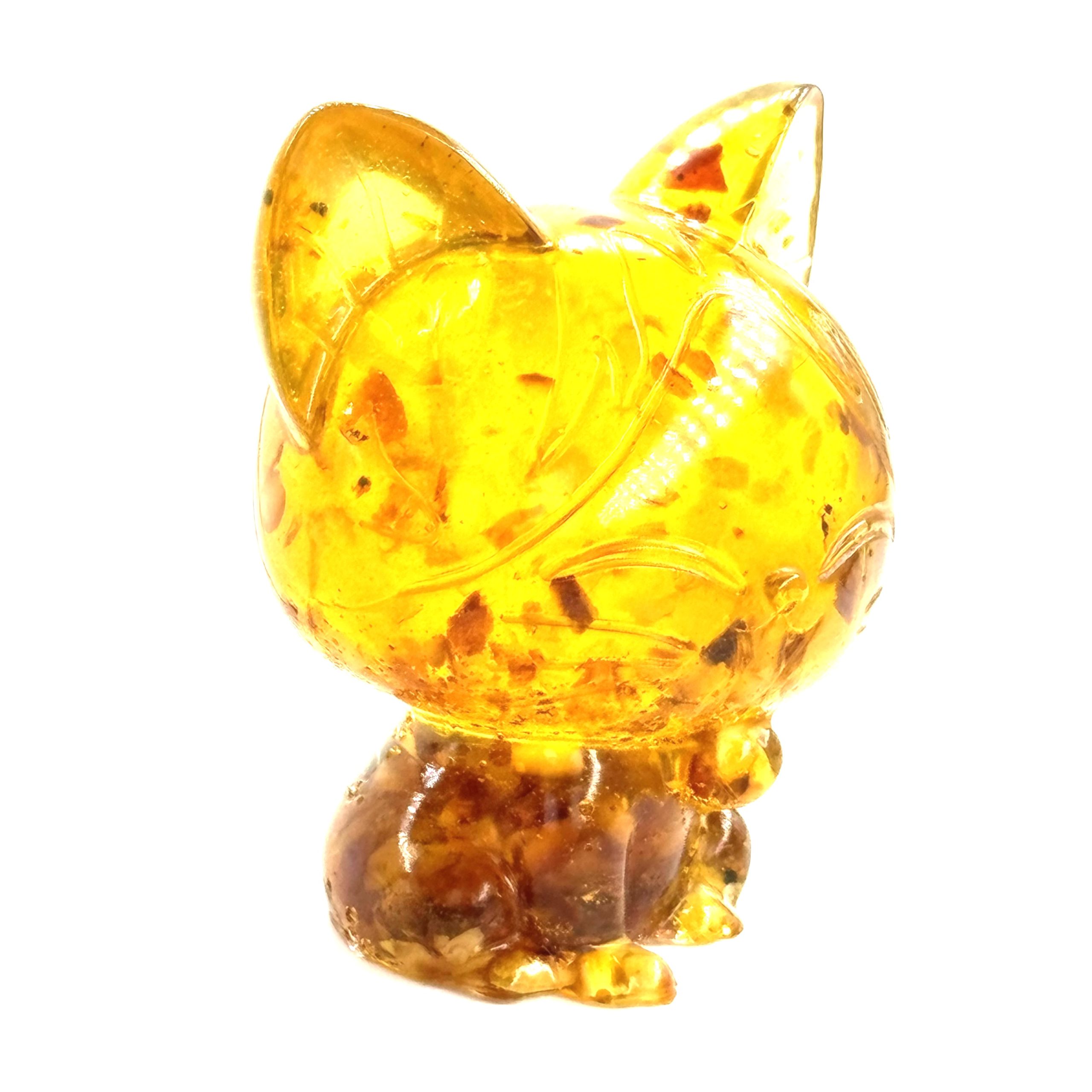 USA KIZIMA CHAT FAIT MAIN Figurine Chaton Décoration maison Ambre