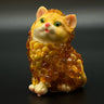 Baltic amber cat sculpture home decor, handmade by KIZIMA New York