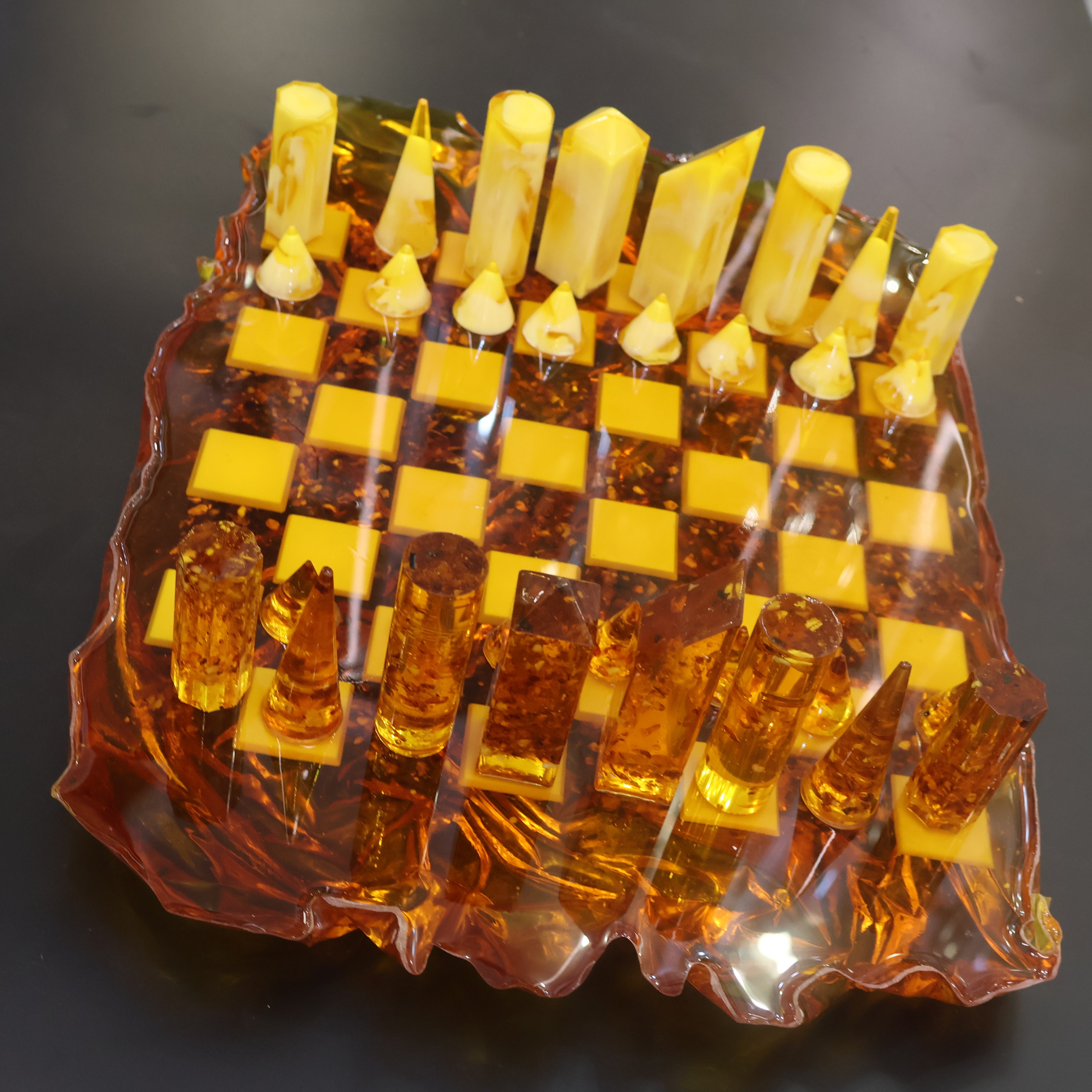 Manhattan Skyline — Baltic Amber Chess Set | Handmade in New York by KIZIMA®