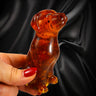 Baltic amber dog figurine, Christmas gift, handmade by KIZIMA New York