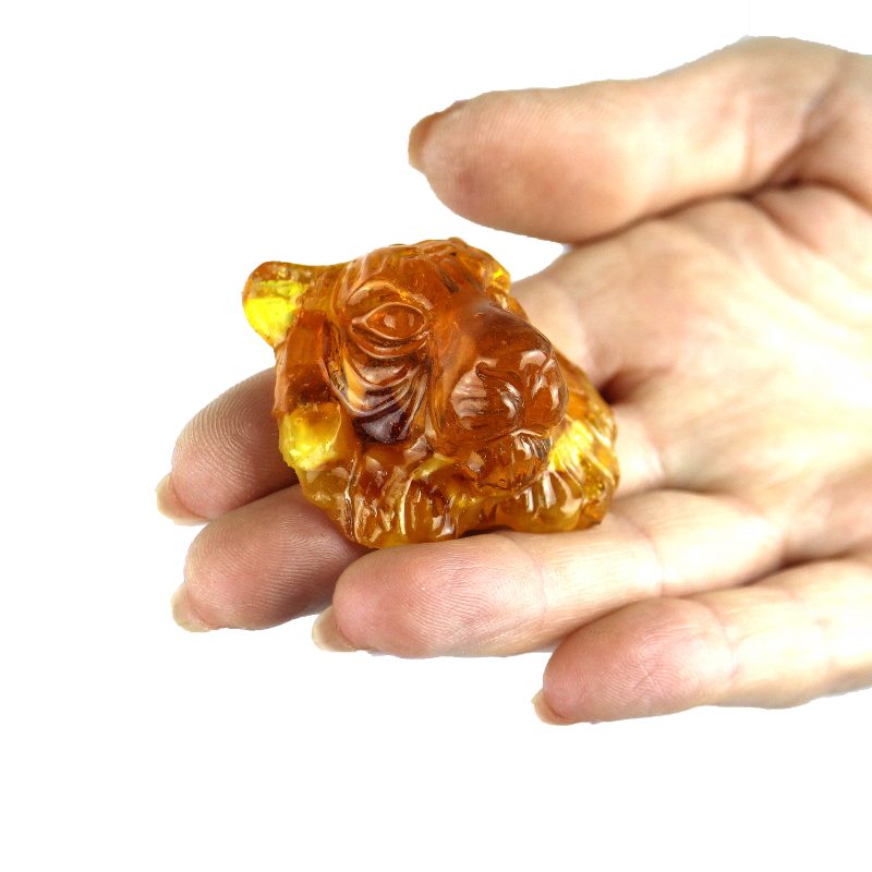 USA Handmade Magnet Tiger Natural Baltic Amber KIZIMA