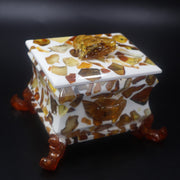 Made in USA handmade Baltic amber jewelry box by KIZIMA — natural amber keepsake box (Box 3)
