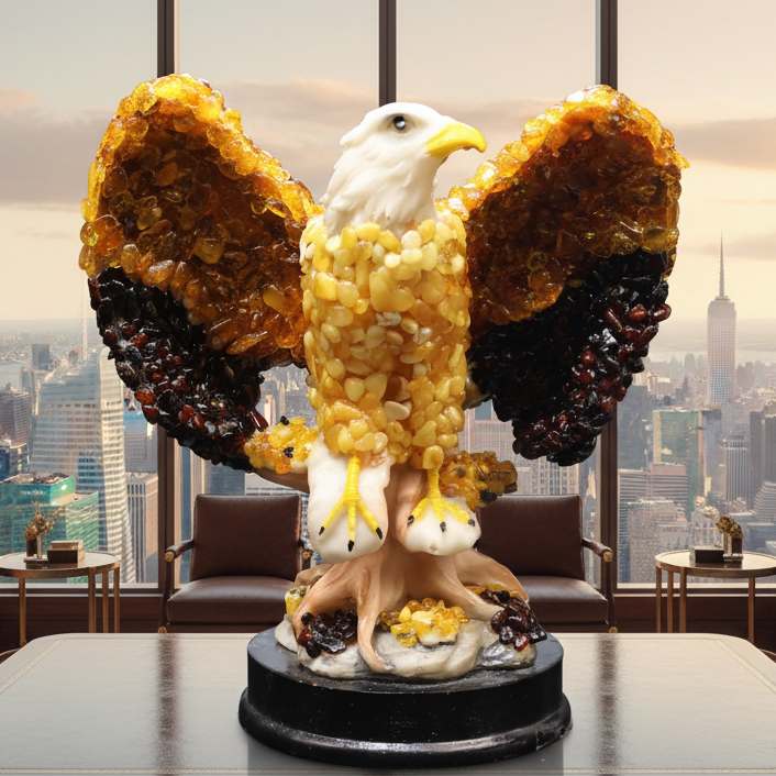 American Eagle Baltic Amber Statue — Made in USA | KIZIMA®
