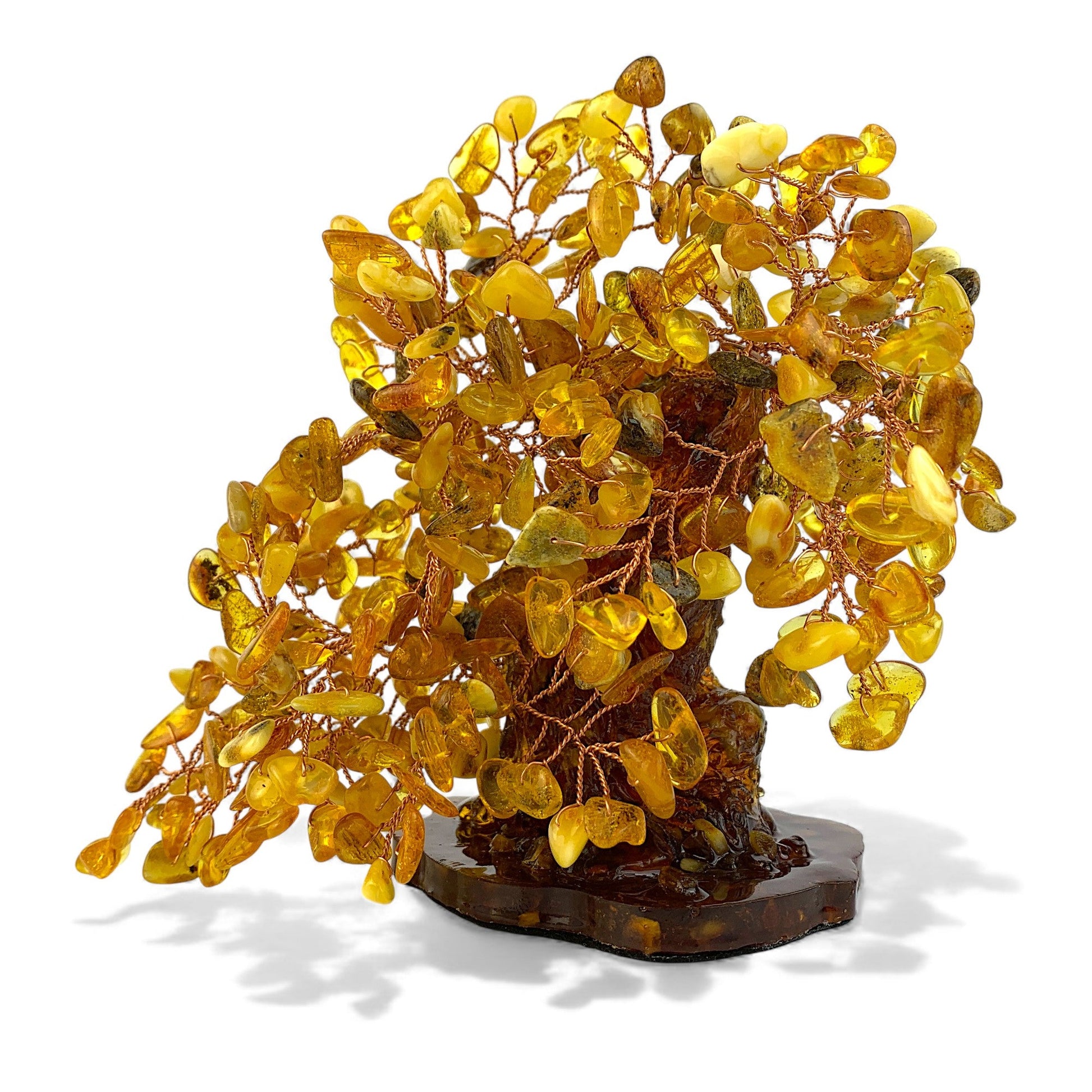 Amber branch Baltic amber money tree by KIZIMA® — genuine amber, handmade in USA, detail view