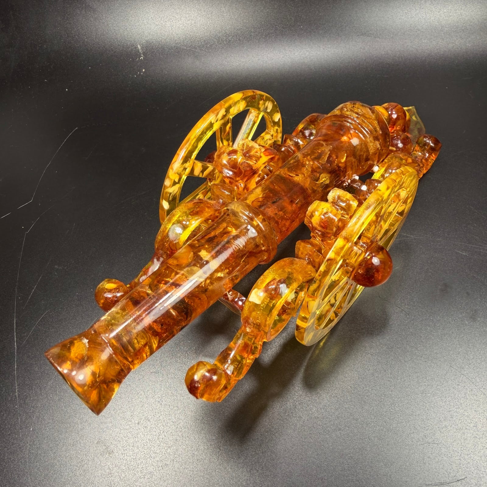 Baltic amber cannon model by KIZIMA — one-of-a-kind handmade collectible art