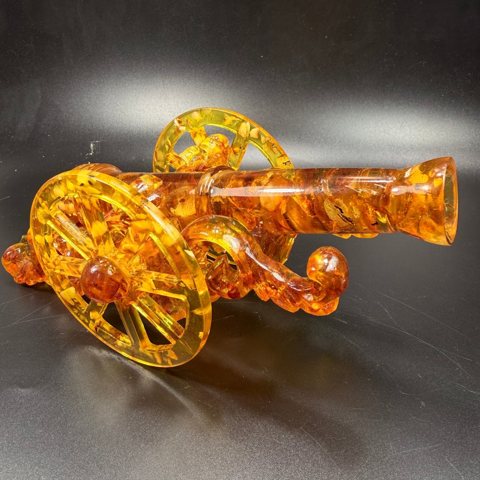 Handcrafted amber cannon by KIZIMA — unique Father's Day gift, genuine Baltic amber