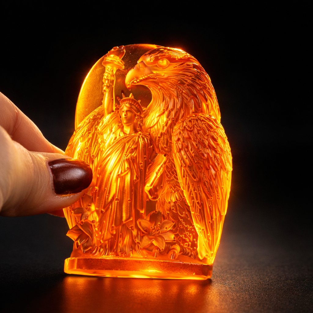 États-Unis 250e Statue d'ambre : Aigle et Liberté