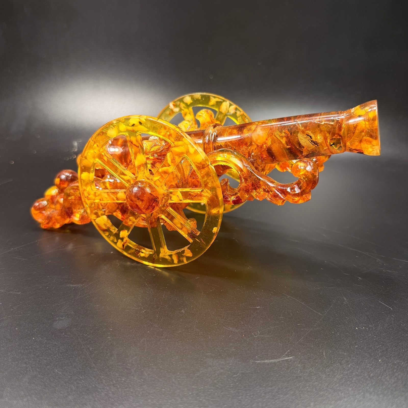 Amber cannon sculpture by KIZIMA — luxury man cave decor, handmade in New York