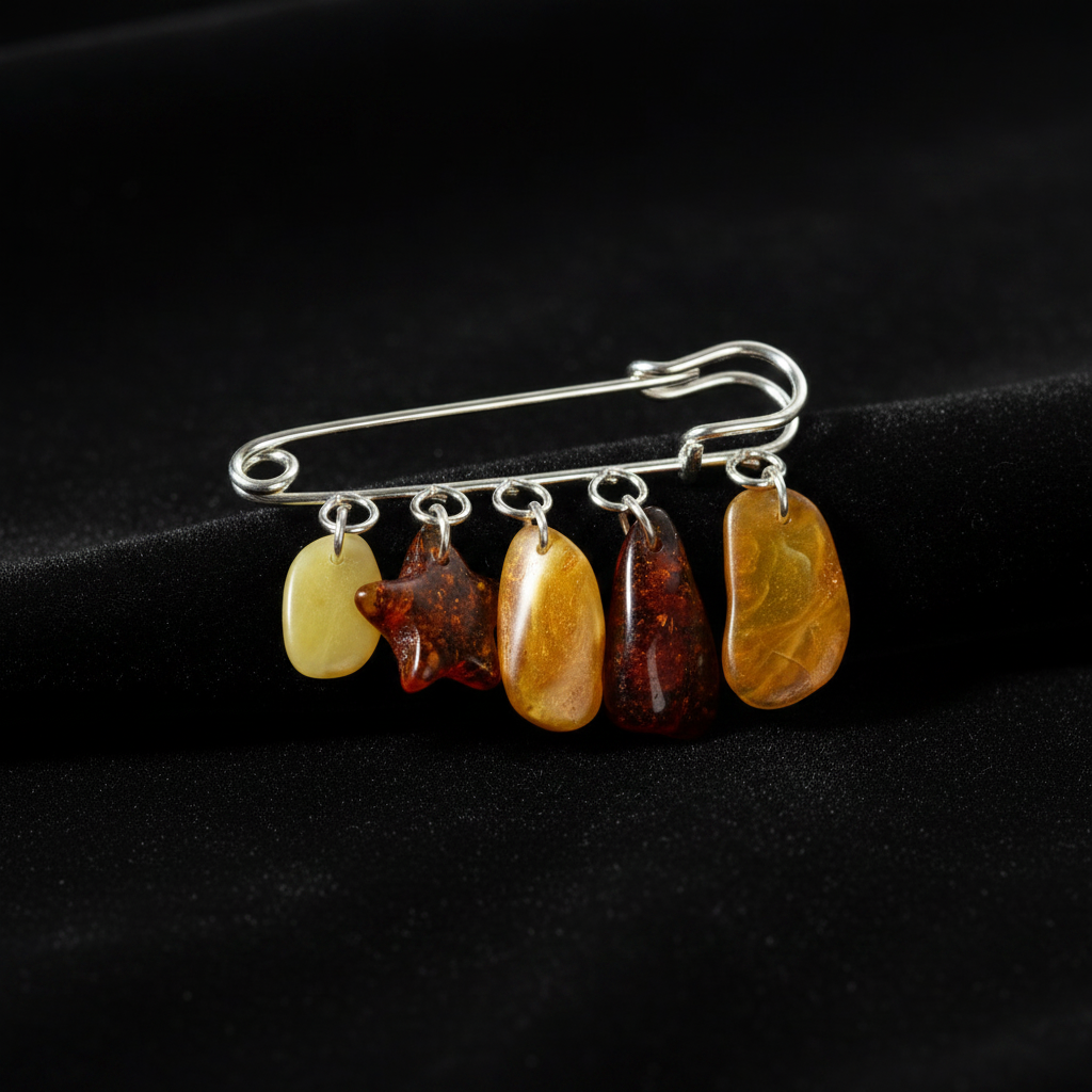 Made in USA Genuine Natural Baltic Amber Pin Brooch KIZIMA®