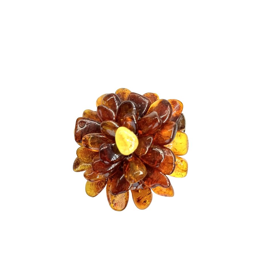 USA HANDMADE Amber Brooch Gold or Brown Gift KIZIMA