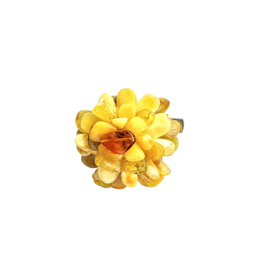 USA HANDMADE Amber Brooch Gold or Brown Gift KIZIMA