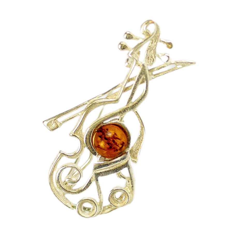 USA HANDMADE  Natural Amber brooch Valentine's Day Gift KIZIMA
