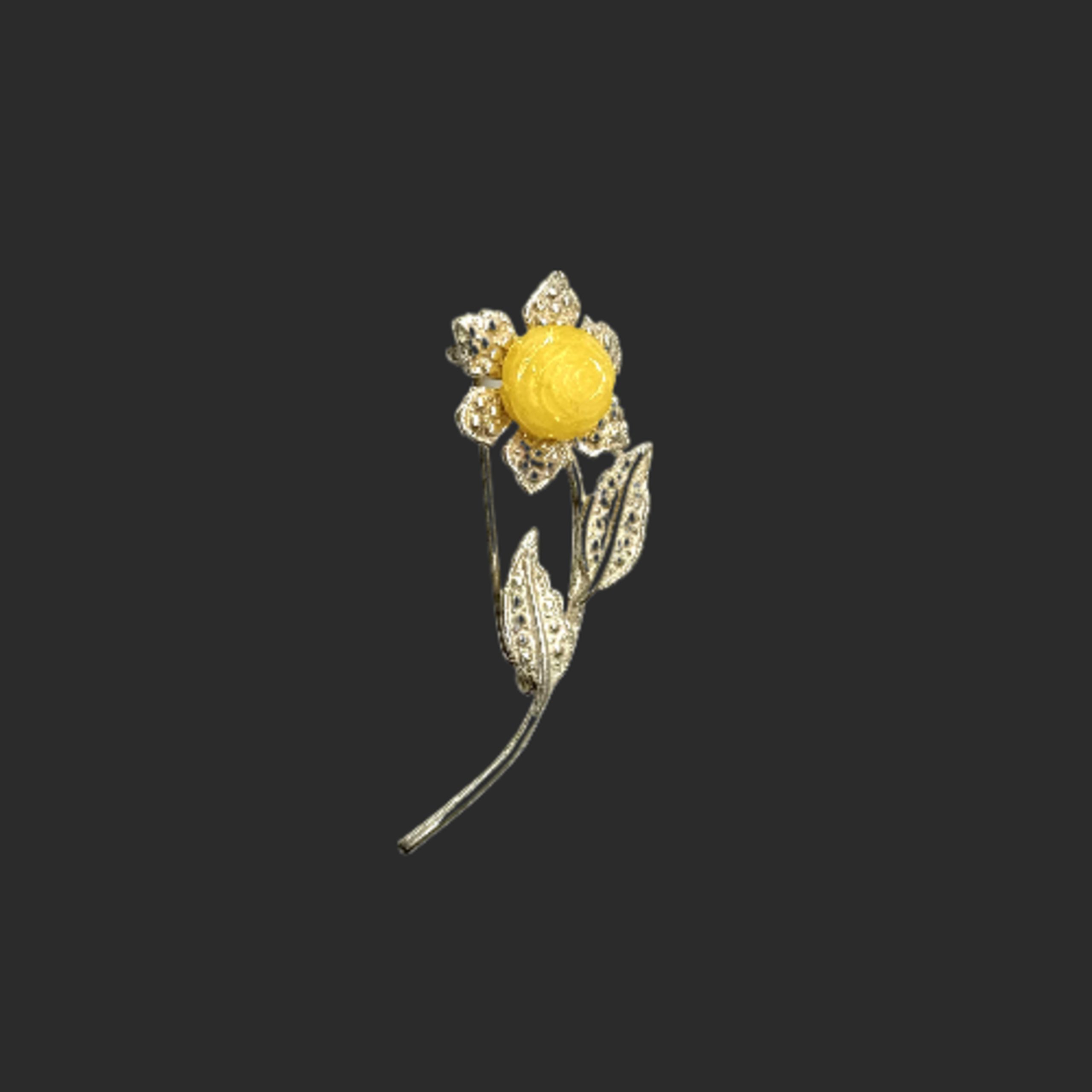 Broche Tournesol Ambre FAIT MAIN USA KIZIMA