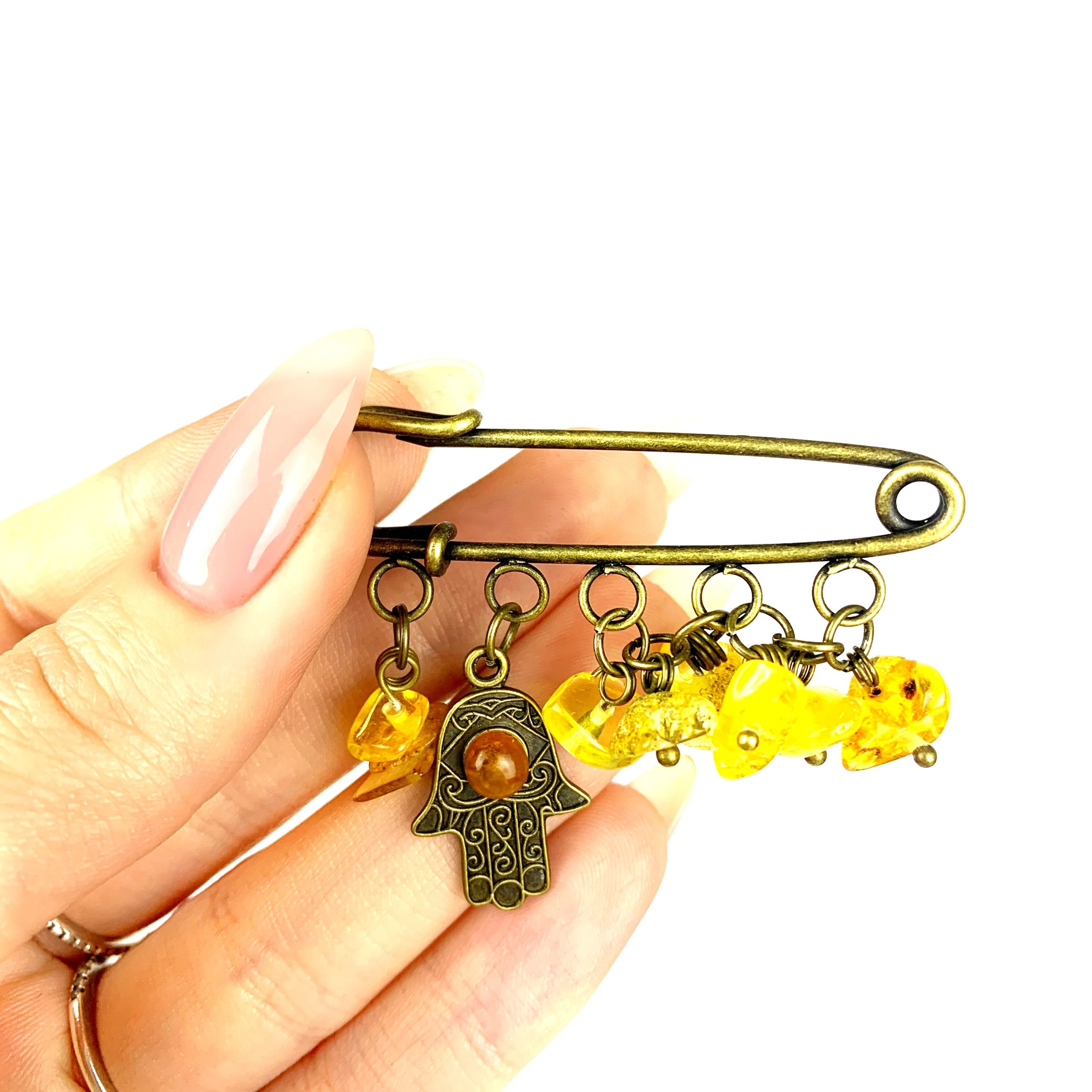 USA HANDMADE Brooch Baltic Amber Valentine's Day Gift KIZIMA