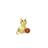 Handmade golden cat Baltic amber brooch by KIZIMA® — natural amber jewelry, made in USA