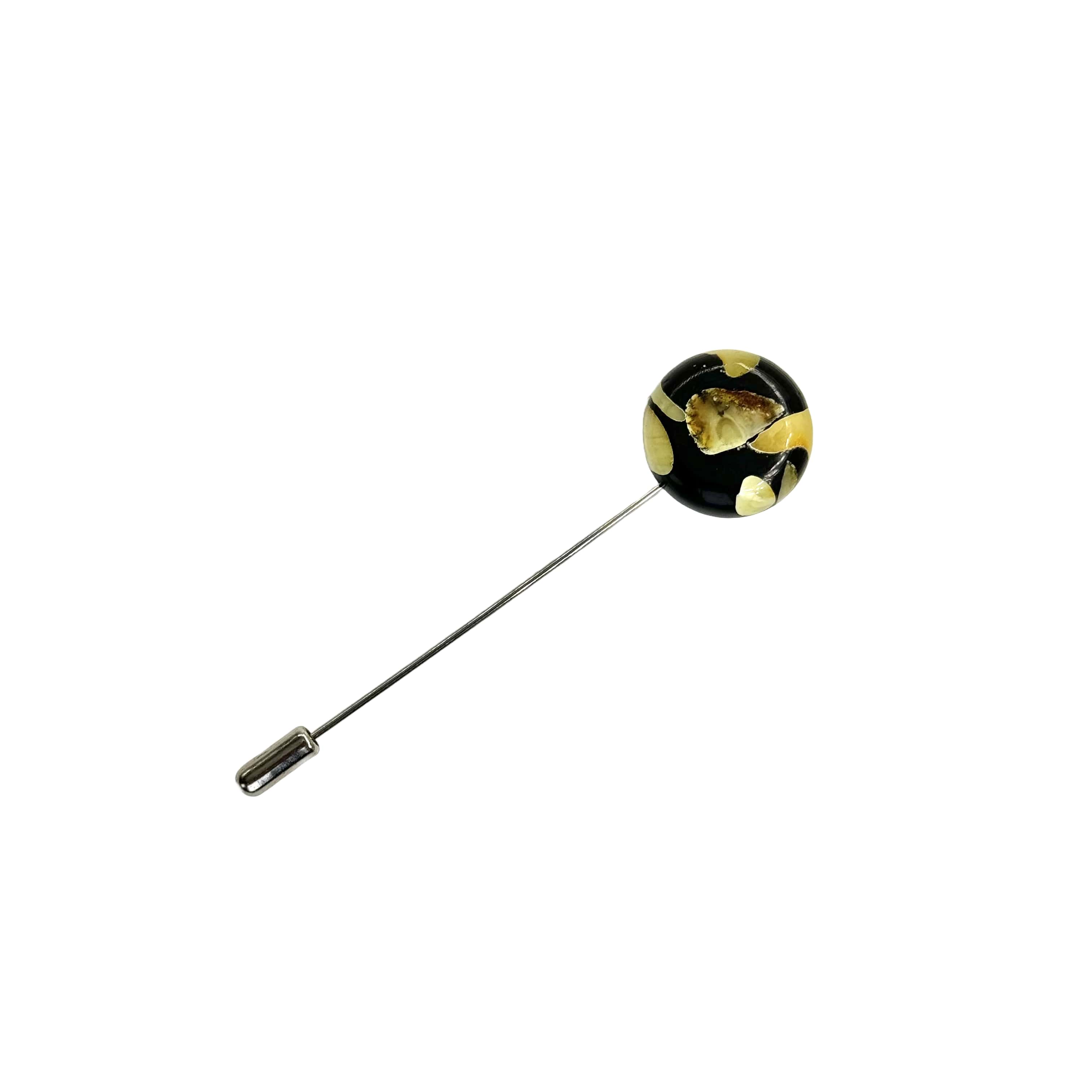 USA HANDMADE Amber Gemstone Brooch Black Valentine's Day Gift KIZIMA